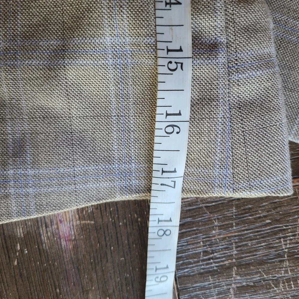 Black Brown 1826 Lord & Taylor Silk Wool Blend Plaid Blazer Sport Coat 46L